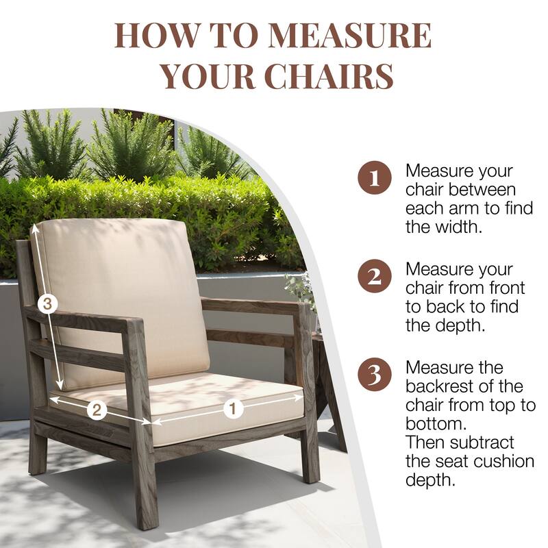 22''D x 21''W x 3.5''T Patio Fabric Outdoor Seat Cushions Set (Seat & Back)