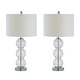 preview thumbnail 24 of 63, JONATHAN Y Ella 27" Glass Triple-Sphere LED Table Lamp, Mercury Silver/Chrome (Set of 2)