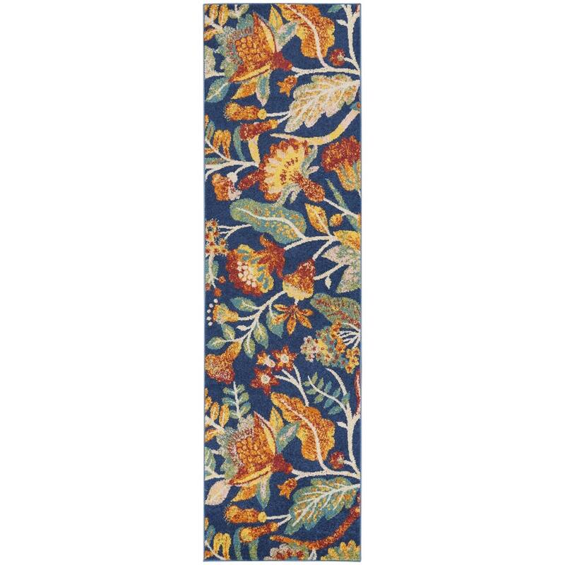 Gafic Power Loomed Floral Traditional Low Pile Area Rug By HomeRoots - 90' X '27' X '0.25