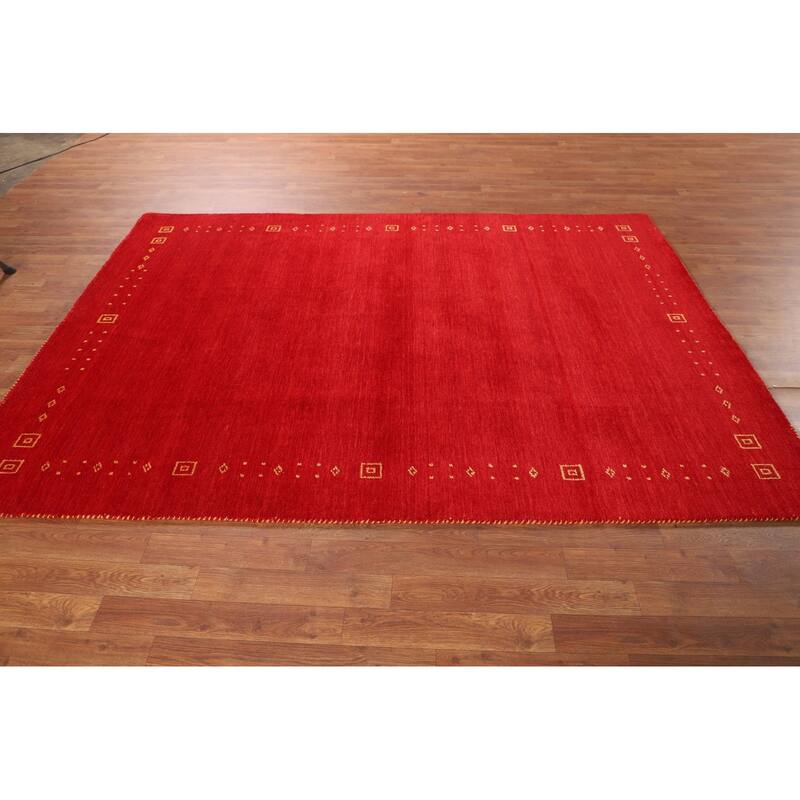 Tribal Gabbeh Indian Area Rug Handmade Contemporary Wool Carpet - 5'6"x 7'9"