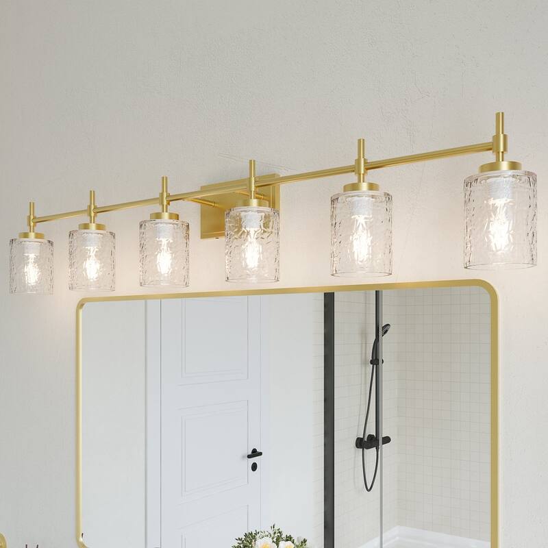 Acroma Dimmable Bathroom Vanity Light with Water Ripple Clear Shade