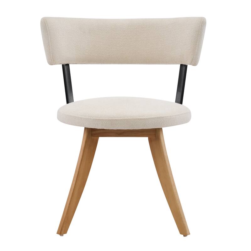 Christopher Knight Home - Modern Upholstered Rubber Wood Dining Chairs with Curved Back