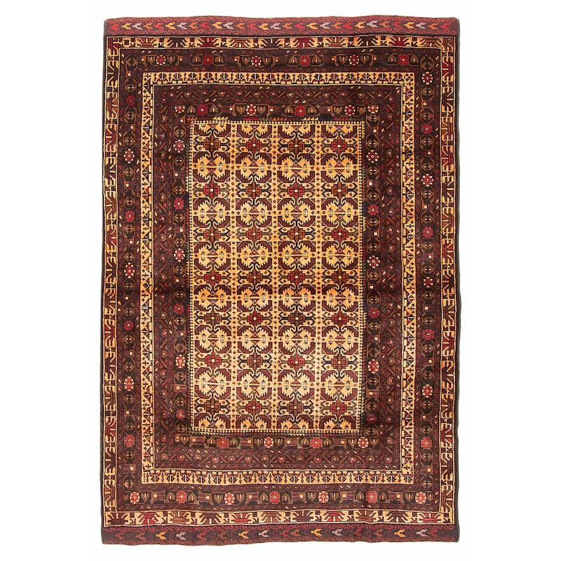 Teimani Orange Rug 4'2" x 6'3" - 4'2 x 6'3 - Orange - 4'2 x 6'3
