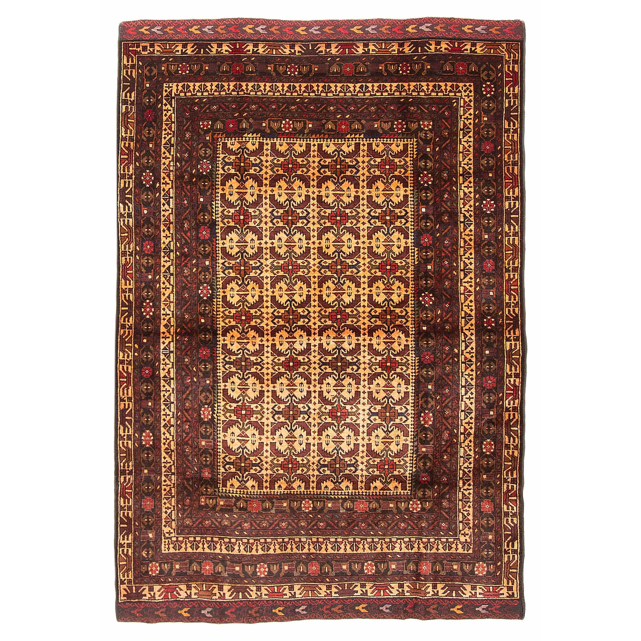 Teimani Orange Rug 4'2" x 6'3" - 4'2 x 6'3