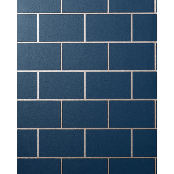 Fine Decor Metro Navy Tile Wallpaper