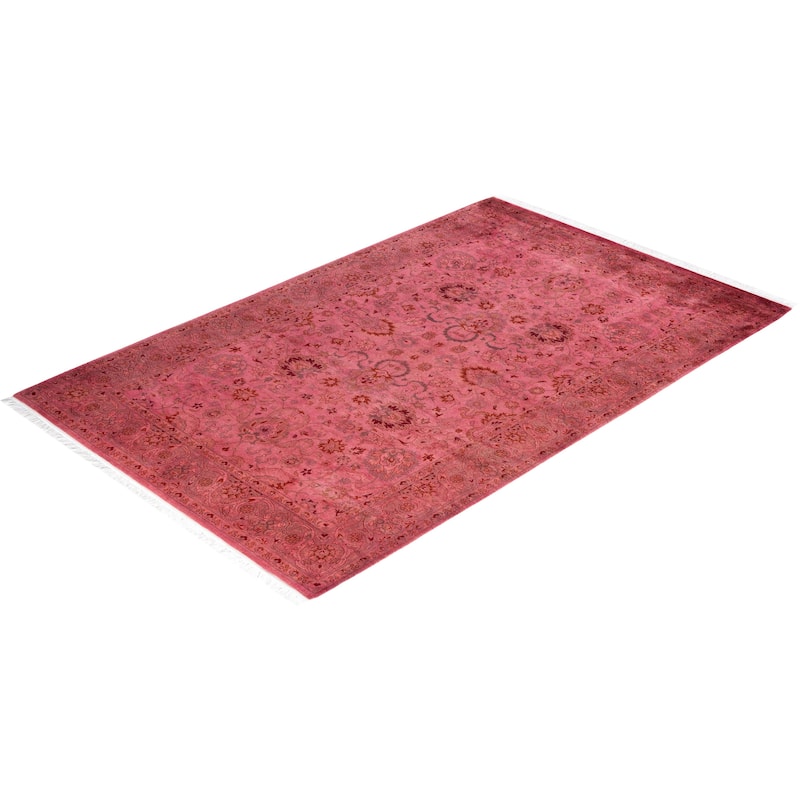 Overdyed One-of-a-Kind Hand-Knotted Area Rug - Pink - 4' 8" x 7' 2"