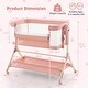 preview thumbnail 14 of 16, Height Adjustable Bedside Sleeper with Storage Bag and Soft Mattress for Baby - 24.5" x 40" x 29.5"-34.5"