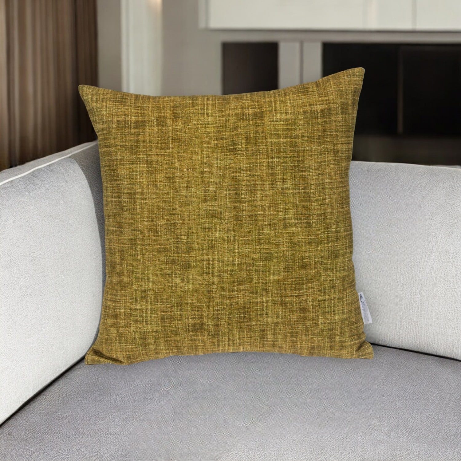 HomeRoots 18" Green Weave Cotton Throw Pillow