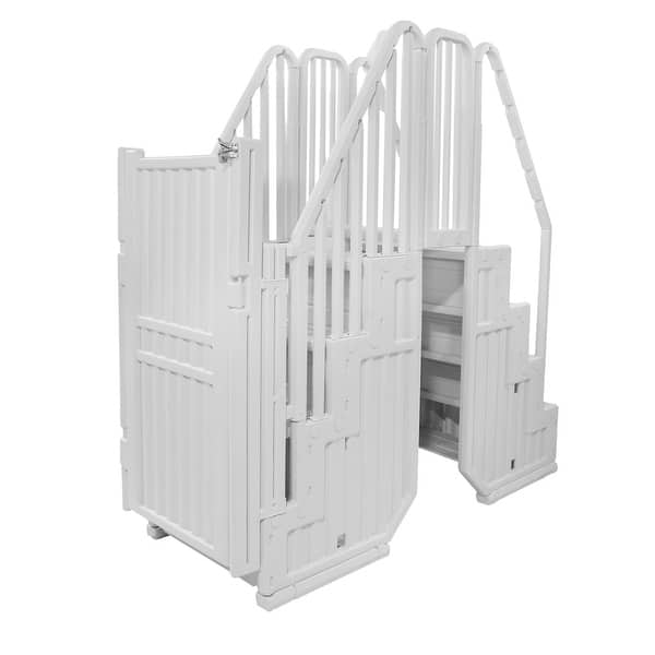 Easy Pool Step Entry System w/ Gate - 32.5 in. W x 82.5 in. D x 81 in ...