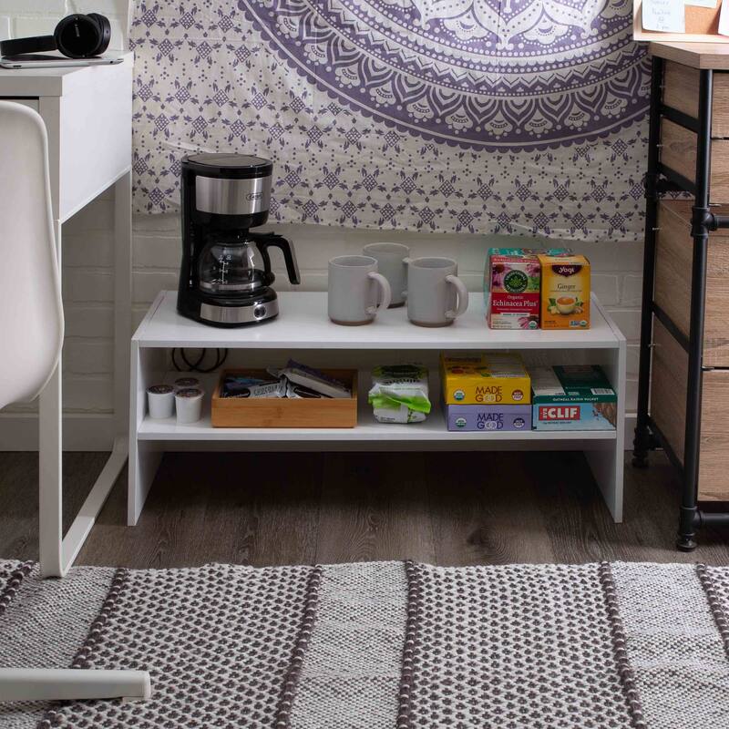 Organize It All 2 Shelf Stackable Shoe Rack in White
