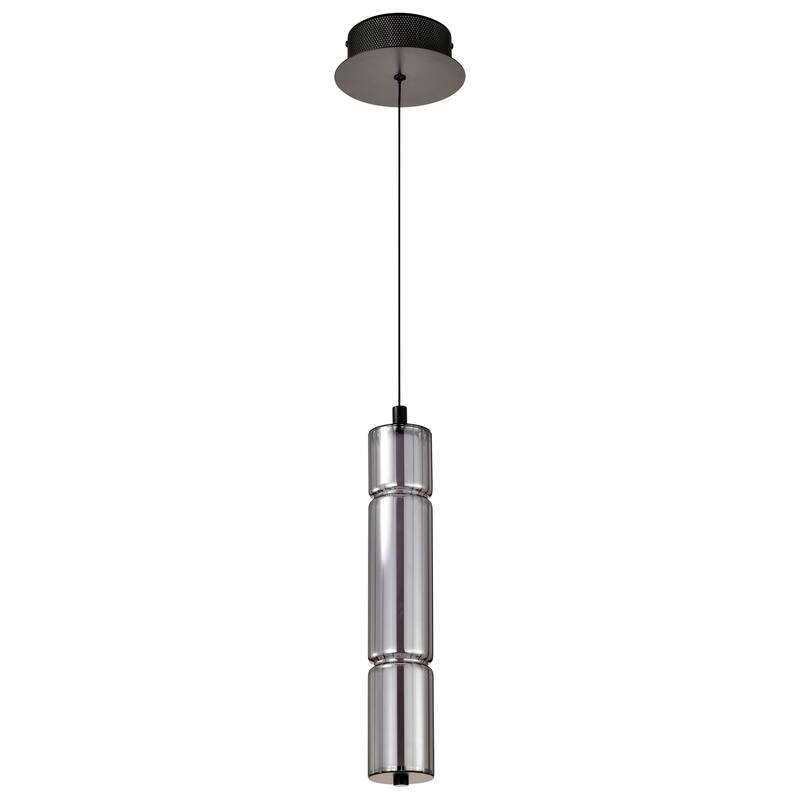Evander LED 16 Inch Mini Pendant Matte Black Finish Smoked Glass - Matte Black