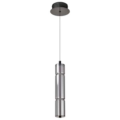 Evander LED 16 Inch Mini Pendant Matte Black Finish Smoked Glass - Matte Black
