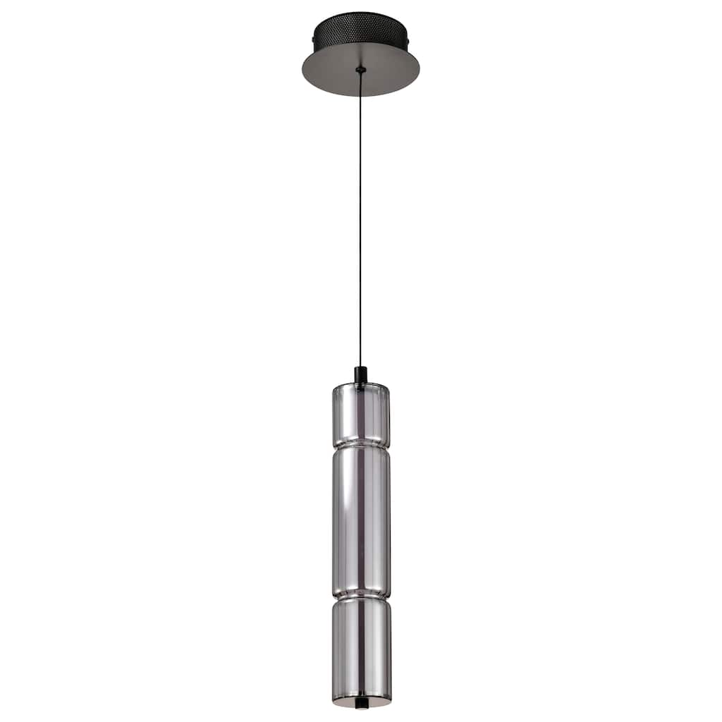 Evander LED 16 Inch Mini Pendant Matte Black Finish Smoked Glass - Matte Black