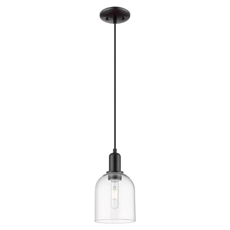 Innovations Lighting Endless Possibilities Arcadia - Bella - 1 Light 6" Cord Hung Mini Pendant - Clear/Matte Black