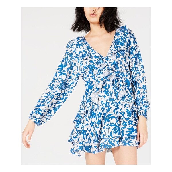 womens blue floral dress