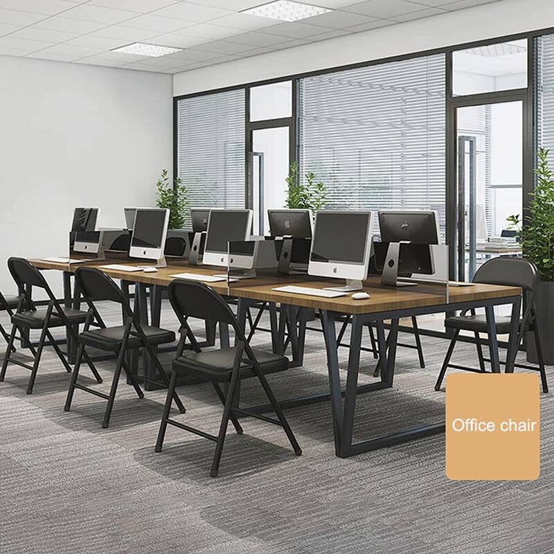 Vinyl Folding Chair with Foam Seat (4 Pack), Black