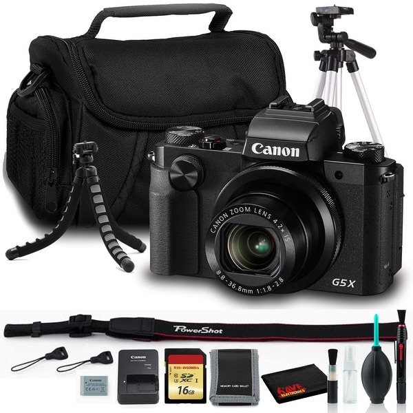 Canon PowerShot G5 X Digital Camera with 16GB SD, Tripods, Carry Case,. Opens flyout.