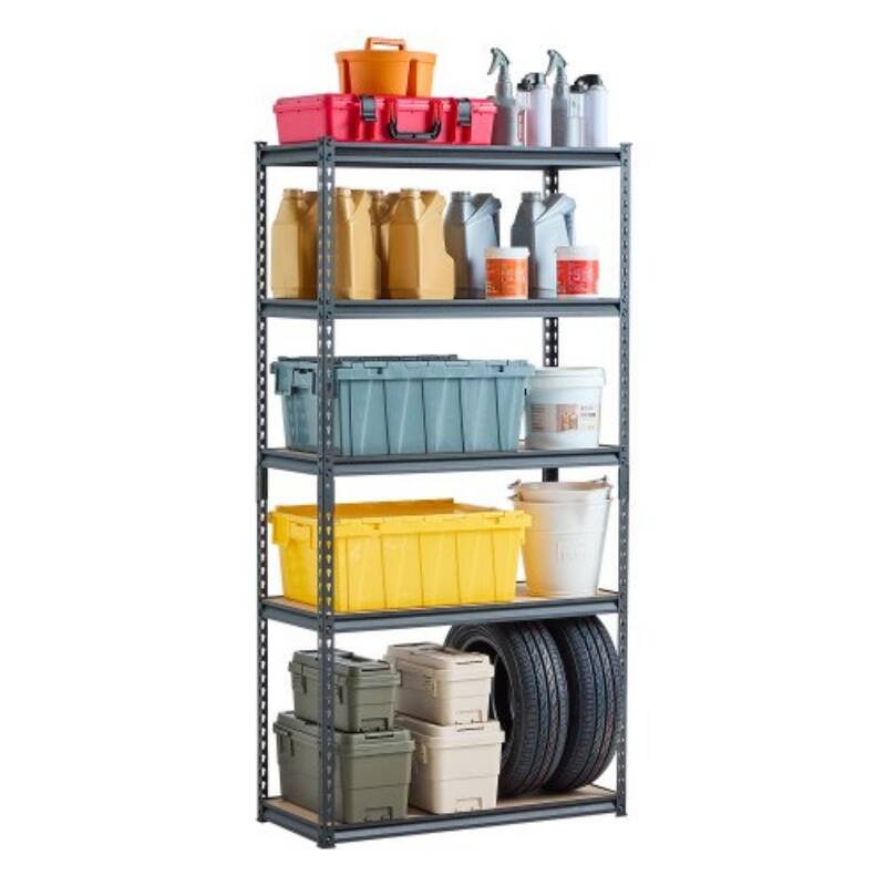 Adjustable Metal Storage Shelves 5 Tier Heavy Duty Utility Rack for Garage and Kitchen