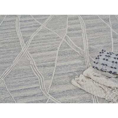 Exquisite Rugs Tangiers Handmade Hand-tufted New Zealand Wool on Canvas Gray/Ivory Area Rug