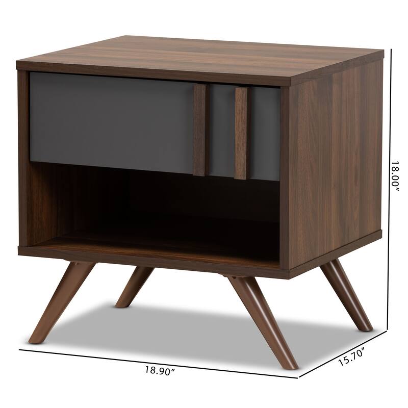 Naoki Modern and Contemporary 1-Drawer Nightstand