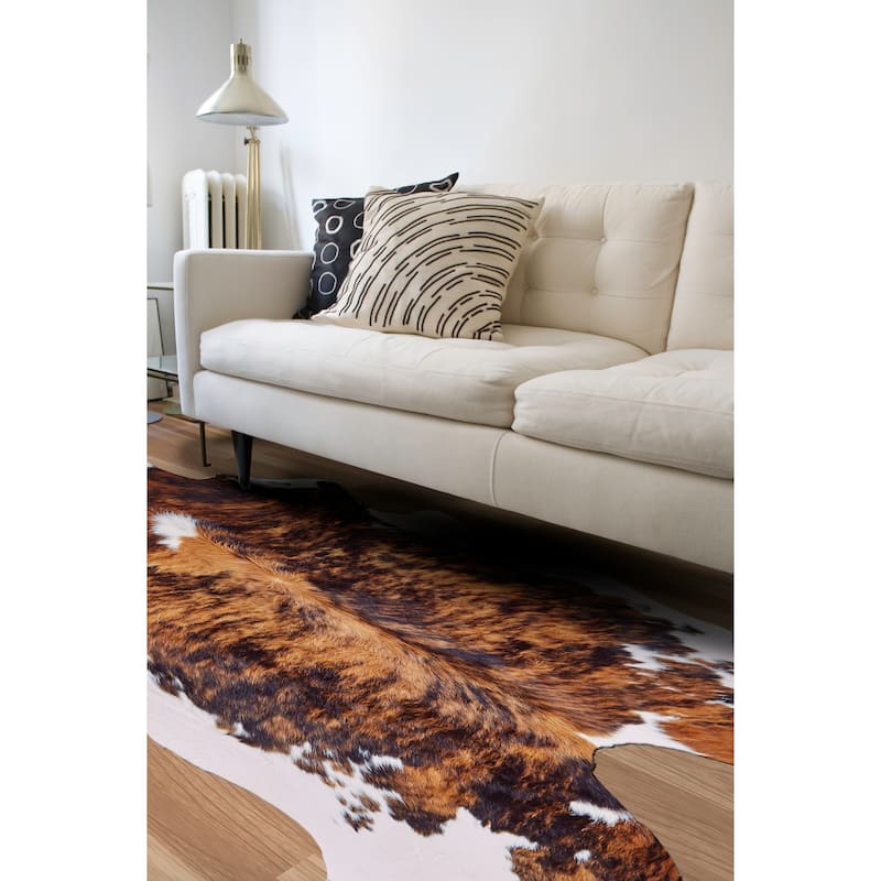 Oakdale Premium On-Hair Cowhide, Brindle Dark Brown, Small