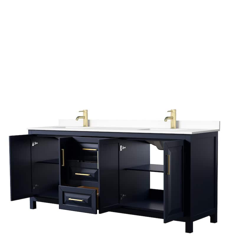 Daria 80 Inch Double Vanity, Cultured Marble Top