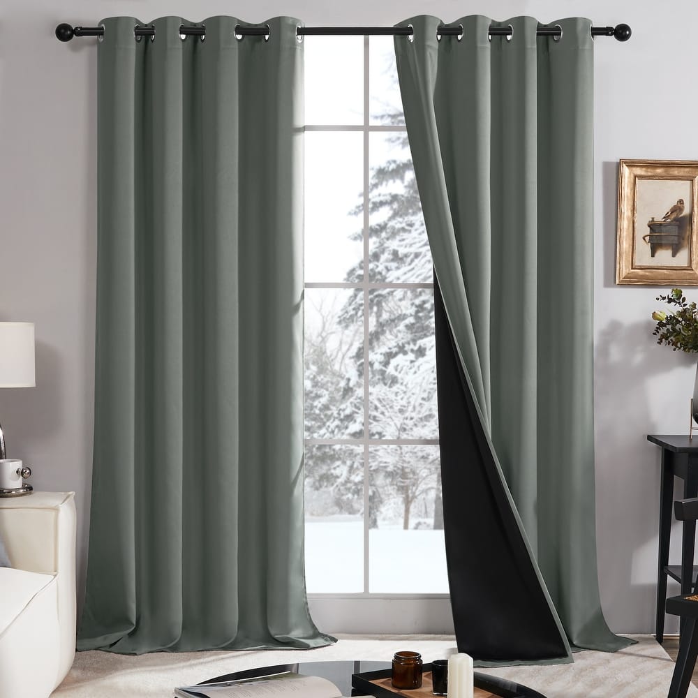 Deconovo 100 Percent Blackout with Liner Grommet Curtain (2 Panel)