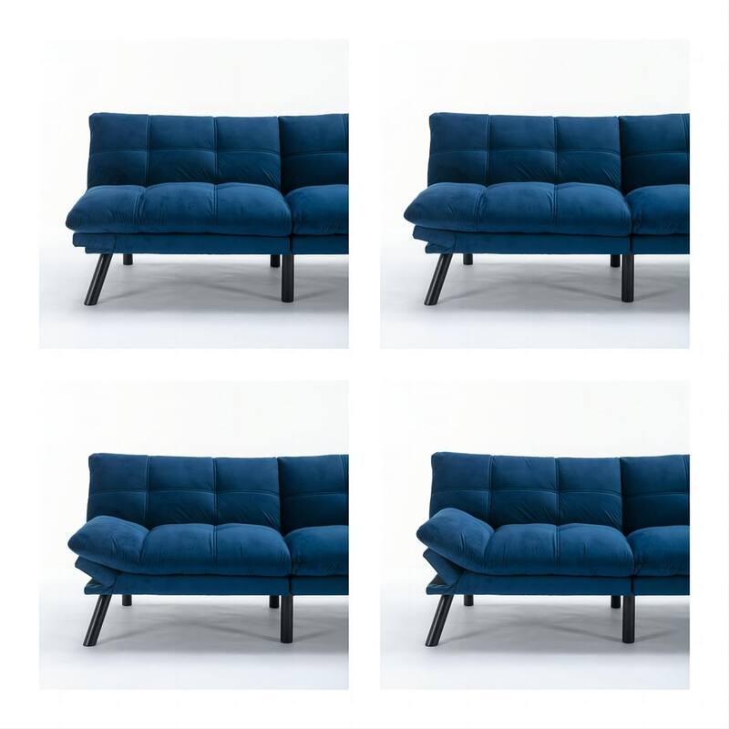 70.87" Futon Sofa Bed, Foam Foldable Couch Convertible Loveseat Sleeper Daybed with Adjustable Armrests for Small Space