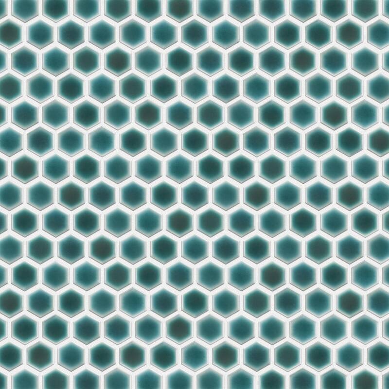 Merola Tile Hudson 1" Hex Emerald 11-7/8" x 13-1/4" Porcelain Floor and Wall Tile