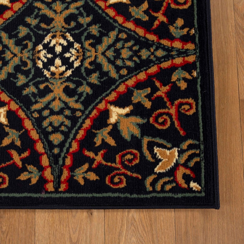 Superior Abstract Geometric Medallion Power-Loomed Indoor Area Rug