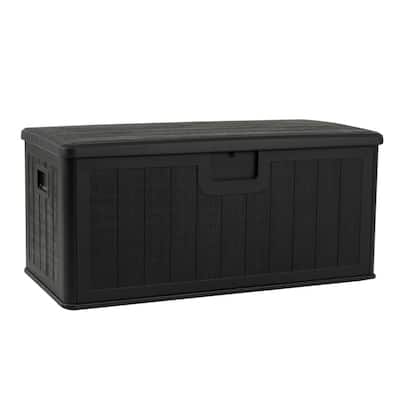 HDPE Outdoor Storage Deck Box with Aluminum Lid and Bench Top - 51" x 25" x 23"