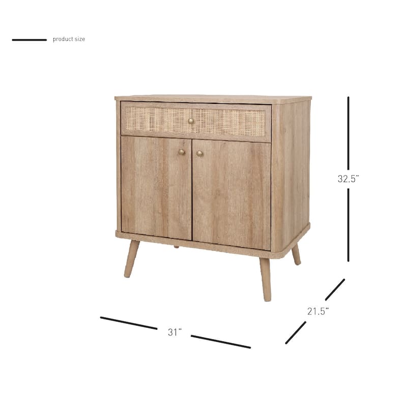 NPD Furniture Thelma KD Rattan Small Cabinet 1 Drawer 2 Doors