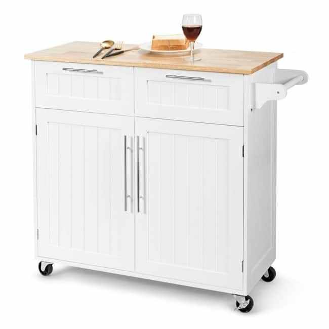 Heavy Duty Rolling Kitchen Cart - 37" x 18" x 37" (L x W x H)