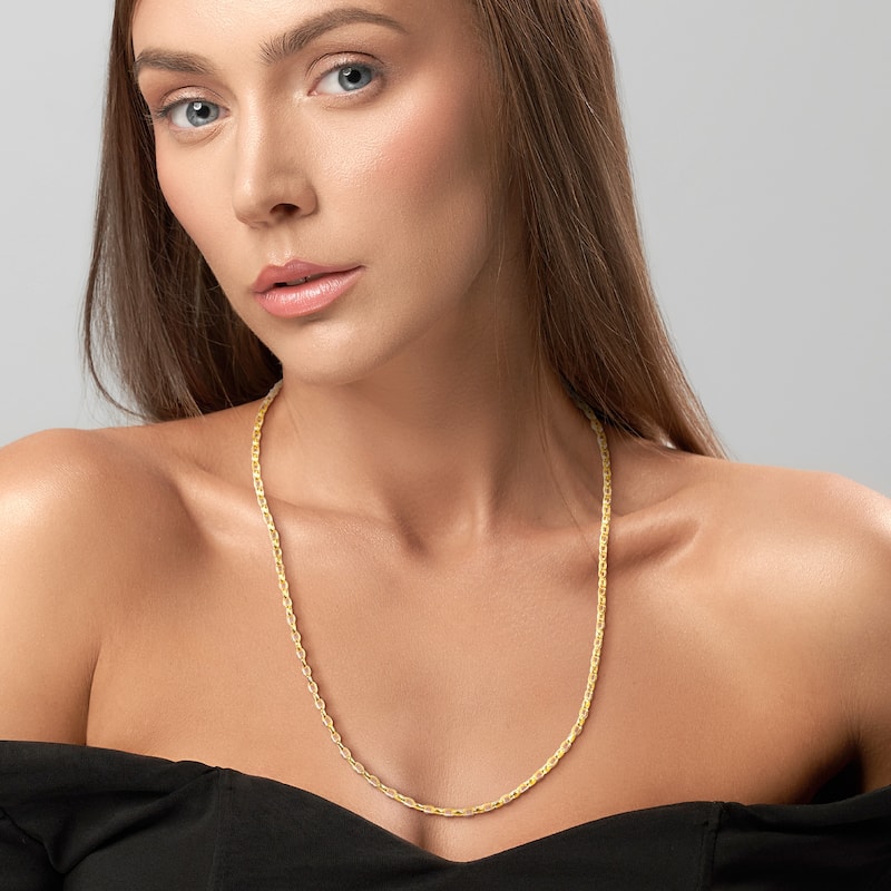 Miadora 2.2mm Diamond Cut Oval Rolo Chain Necklace in 10k Yellow Gold-20 in