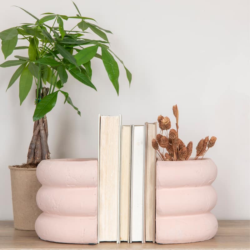Terracotta Vase Bookends - 10.8"L x 8.5"W x 6.0"H
