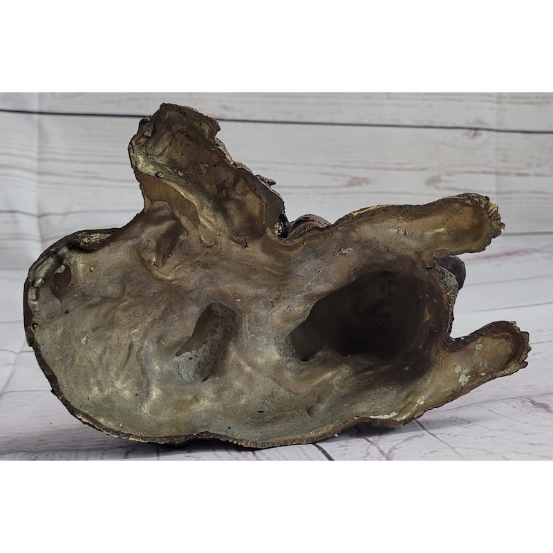 Labrador Retriever And Puppy Bronze Sculpture Imitative Dog Figure Figurine Decor 4 Inches X 8 Inches