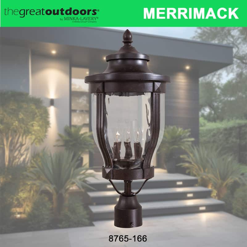 The Great Outdoors GO 8765 Merrimack 3 Light 23" Tall Post Light with