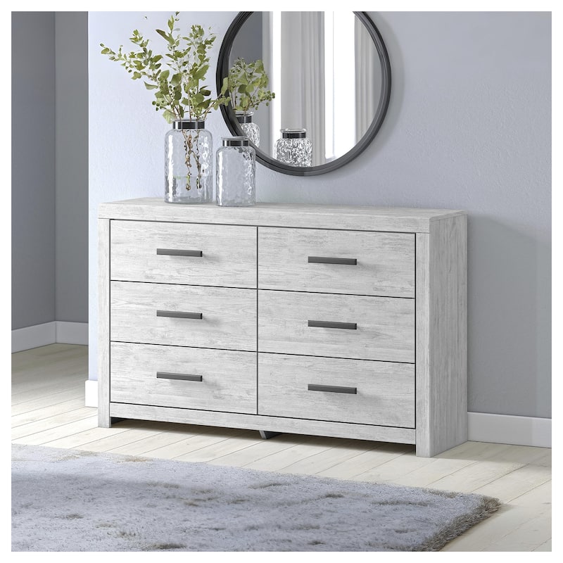 Signature Design by Ashley Cayboni Whitewash Dresser - 6-drawer - Whitewash