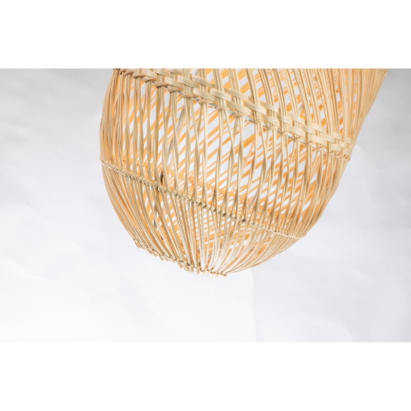 Natural Handmade Large Rattan Pendant Light 22.4 in.