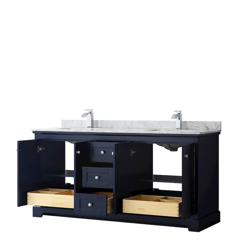 Avery 72 Inch Double Vanity, Cultured Marble Top