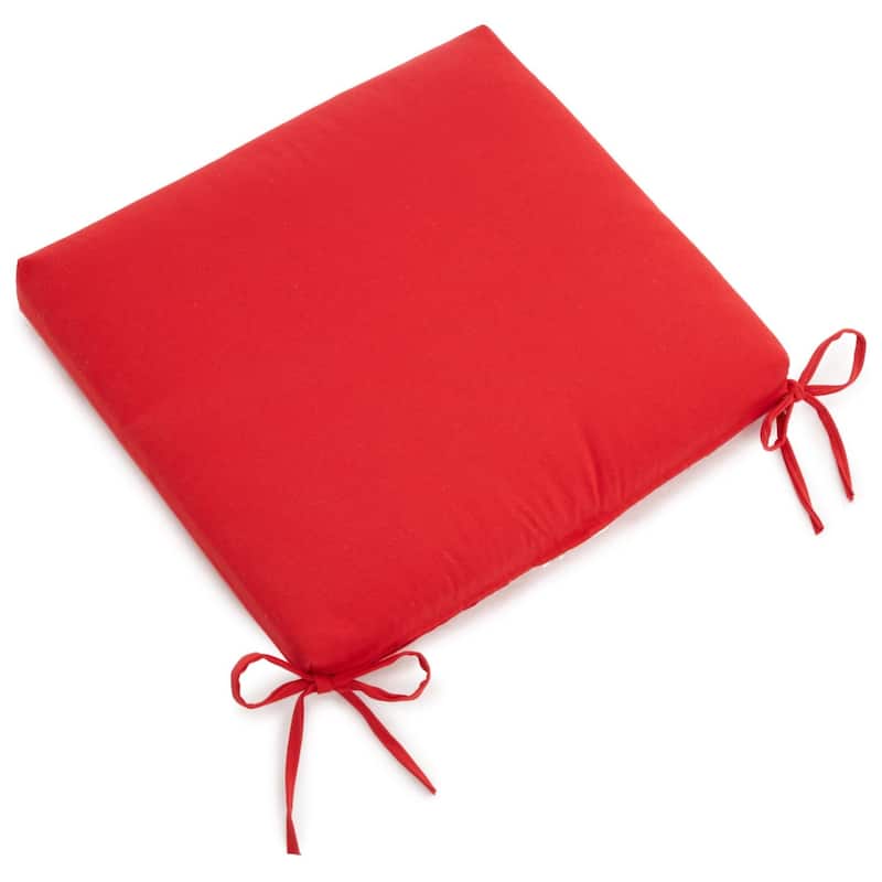 20-inch by 19-inch Twill Indoor Chair Cushion (Set of 1, 2, or 4) - 20 x 19 - Single - Red