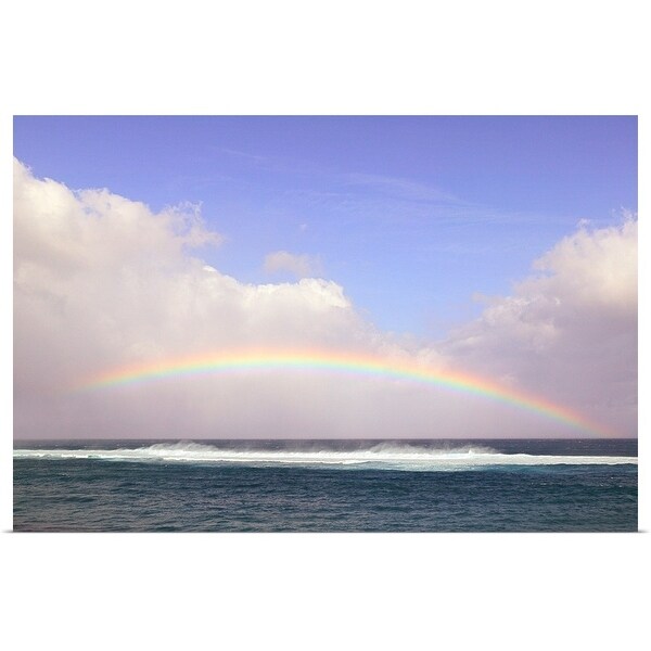 "Rainbow over ocean" Poster Print
