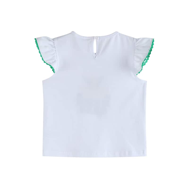 Lil Cactus White Mardi Gras Applique Ruffle Shirt
