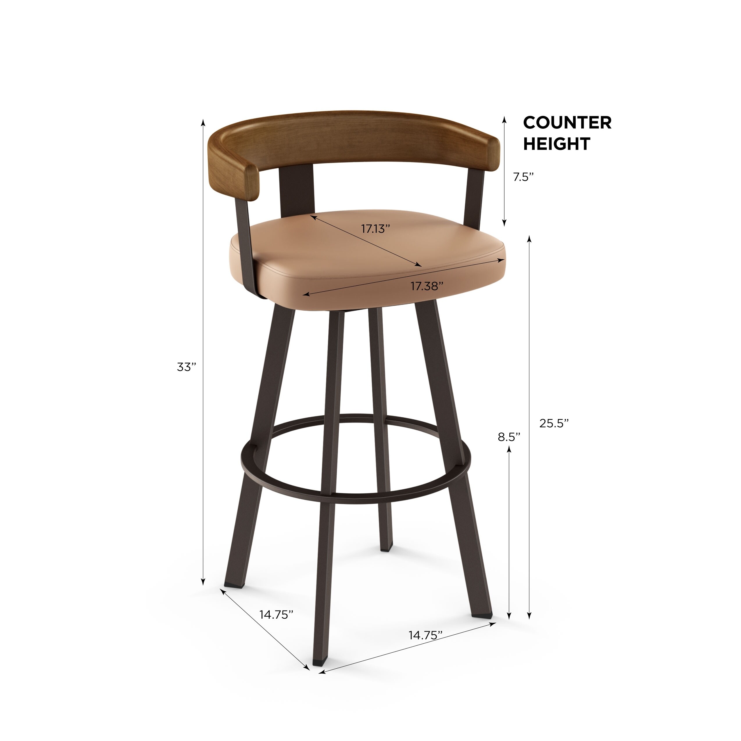 Amisco Lars Swivel Counter And Bar Stool