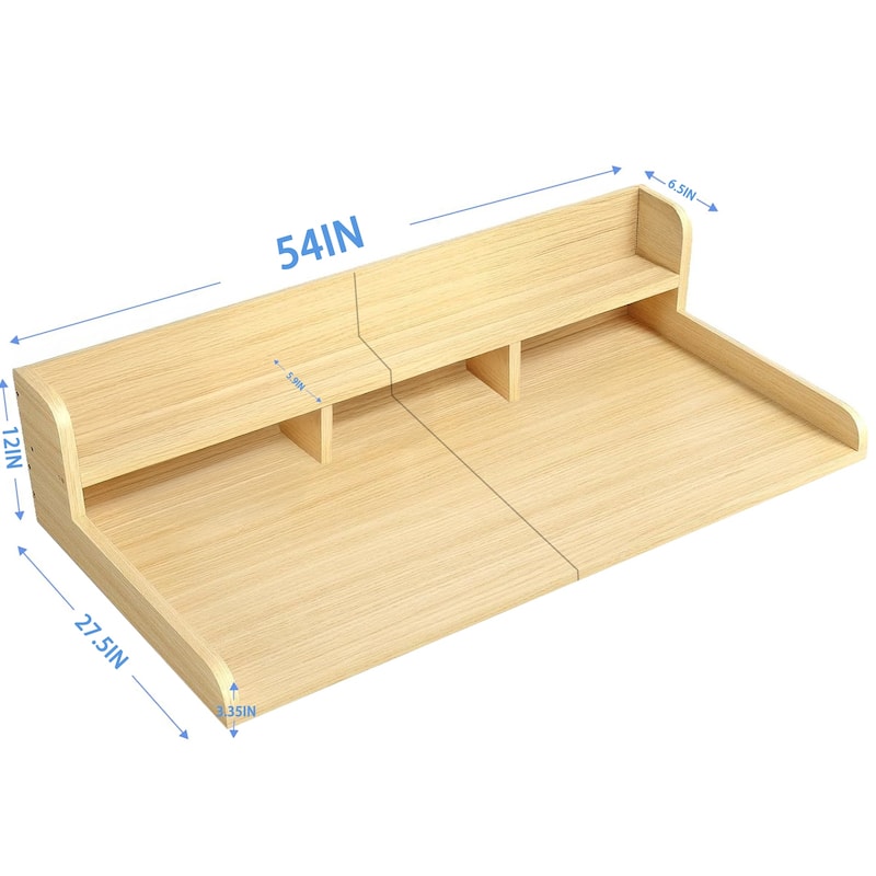 Double Layer Laundry Wood Shelf Topper for Washer and Dryer