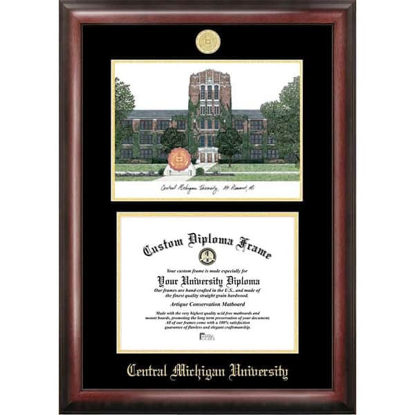Campus Images Cornice Per Diploma Piccola Michigan - Legno, Realizzata A Mano In USA - 5