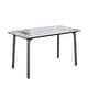 preview thumbnail 21 of 25, 55” Rectangular Kitchen Dining Table Sintered Stone Tempered Glass Top with Metal Frame Table