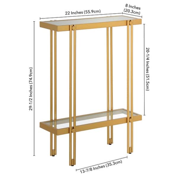 Inez Steel and Glass Console Table Bed Bath & Beyond 30614289