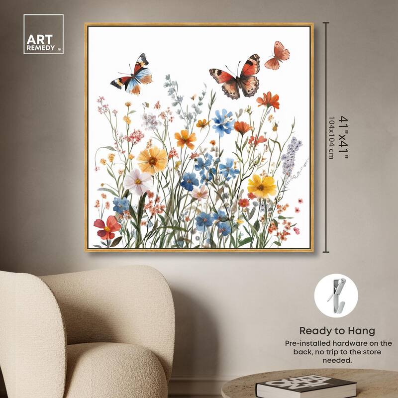 Garden of Fluttering Canvas by Art Remedy