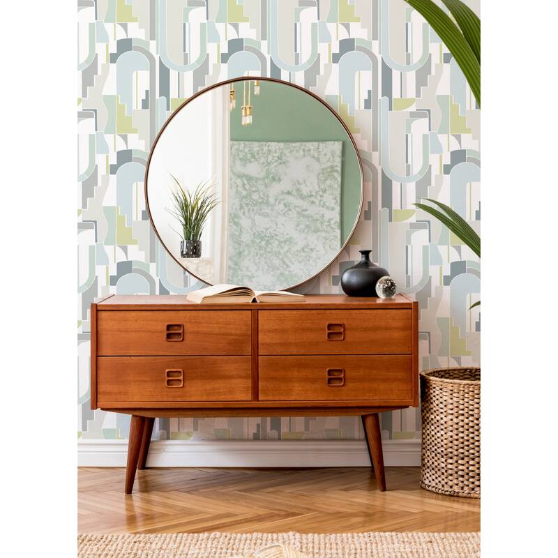 A-Street Prints Odele Sky Blue Geometric Archways Wallpaper